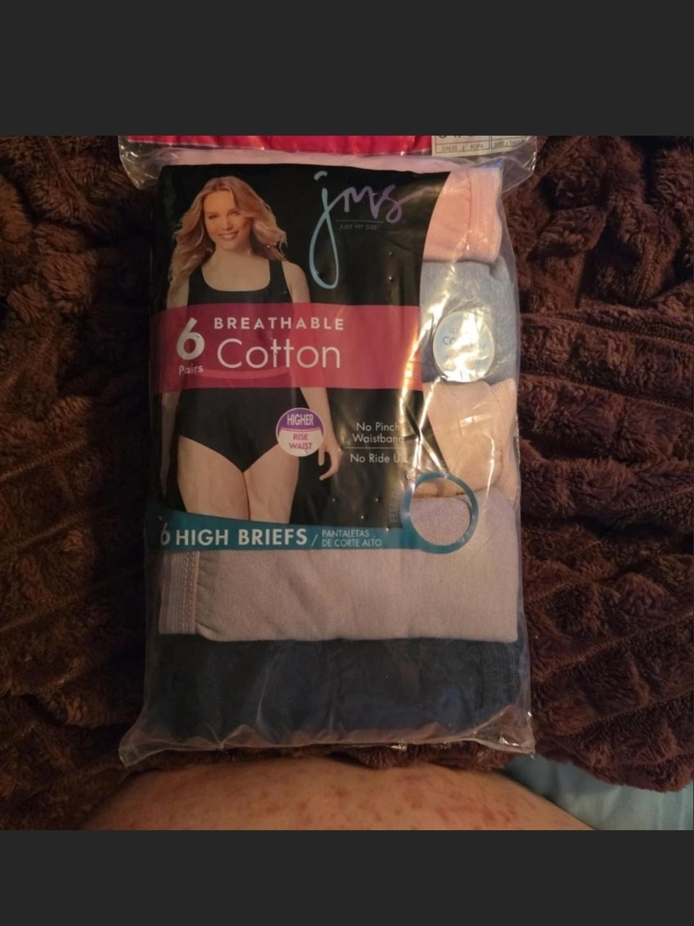 Just My Size Women's Cotton High Briefs - Black, Light Pink, Light Gray